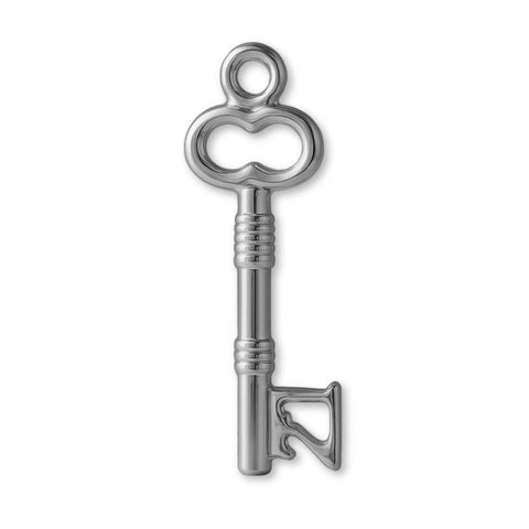 950 Platinum - Ribbed 21 Castle Key Charm