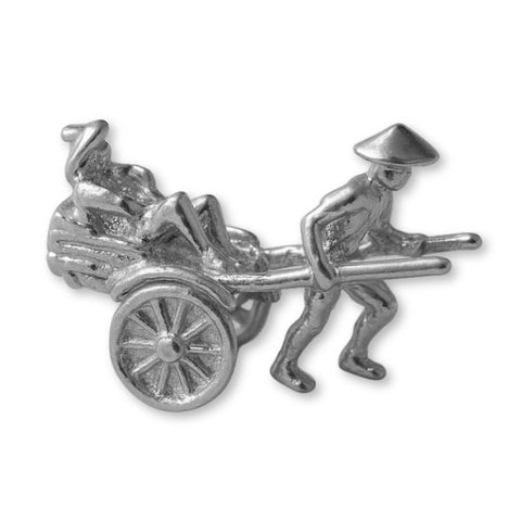 950 Platinum - Rickshaw Cart Charm