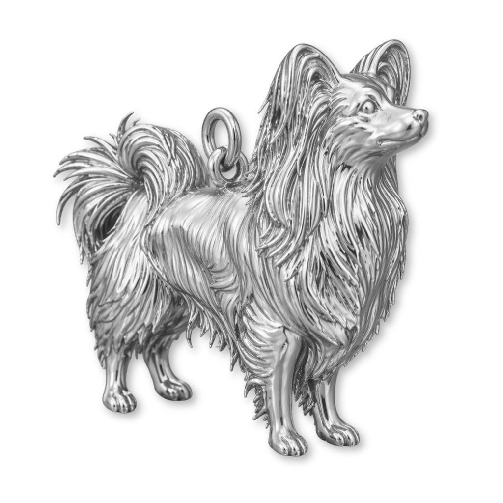 950 Platinum - Papillon Dog Charm