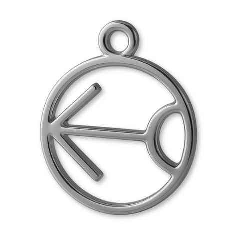 950 Platinum - Sagittarius Zodiac Round Charm