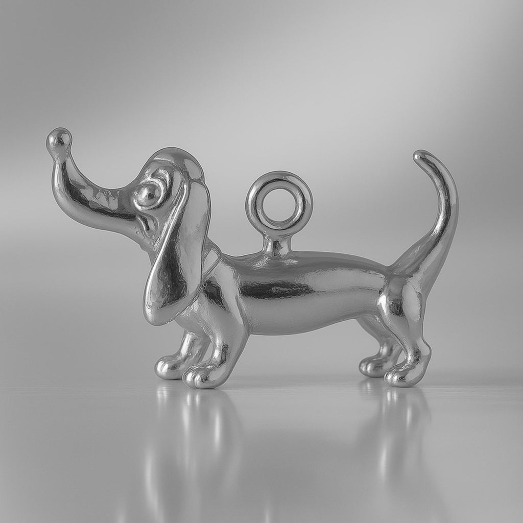 950 Platinum - Whimsical Dachshund Dog Charm
