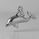 950 Platinum - Playful Dolphin  Charm