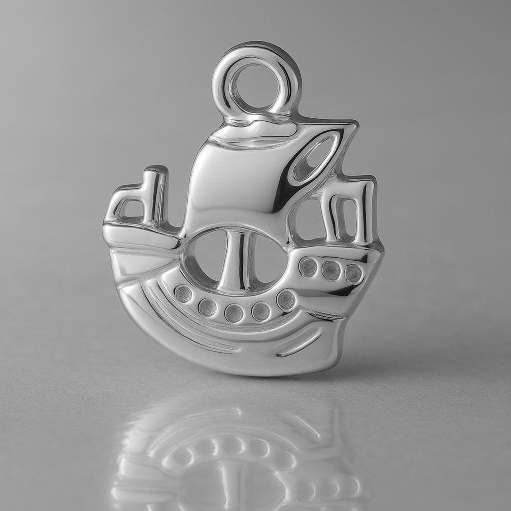 950 Platinum - Pirate Ship Charm