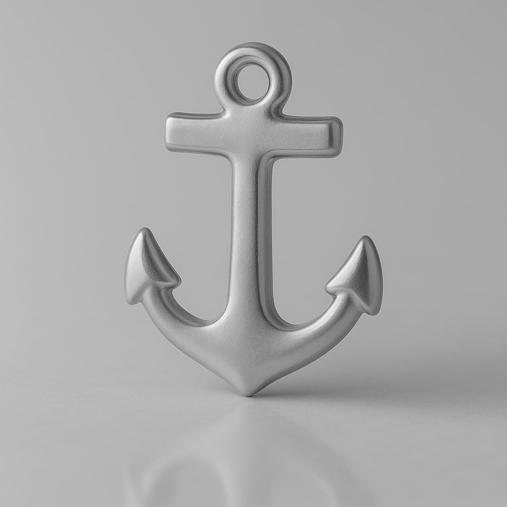 950 Platinum - Traditional Anchor Charm