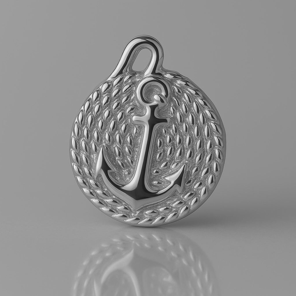 950 Platinum - Anchor & Rope Charm