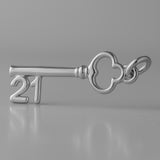 950 Platinum - 21 Clover Castle Key Charm