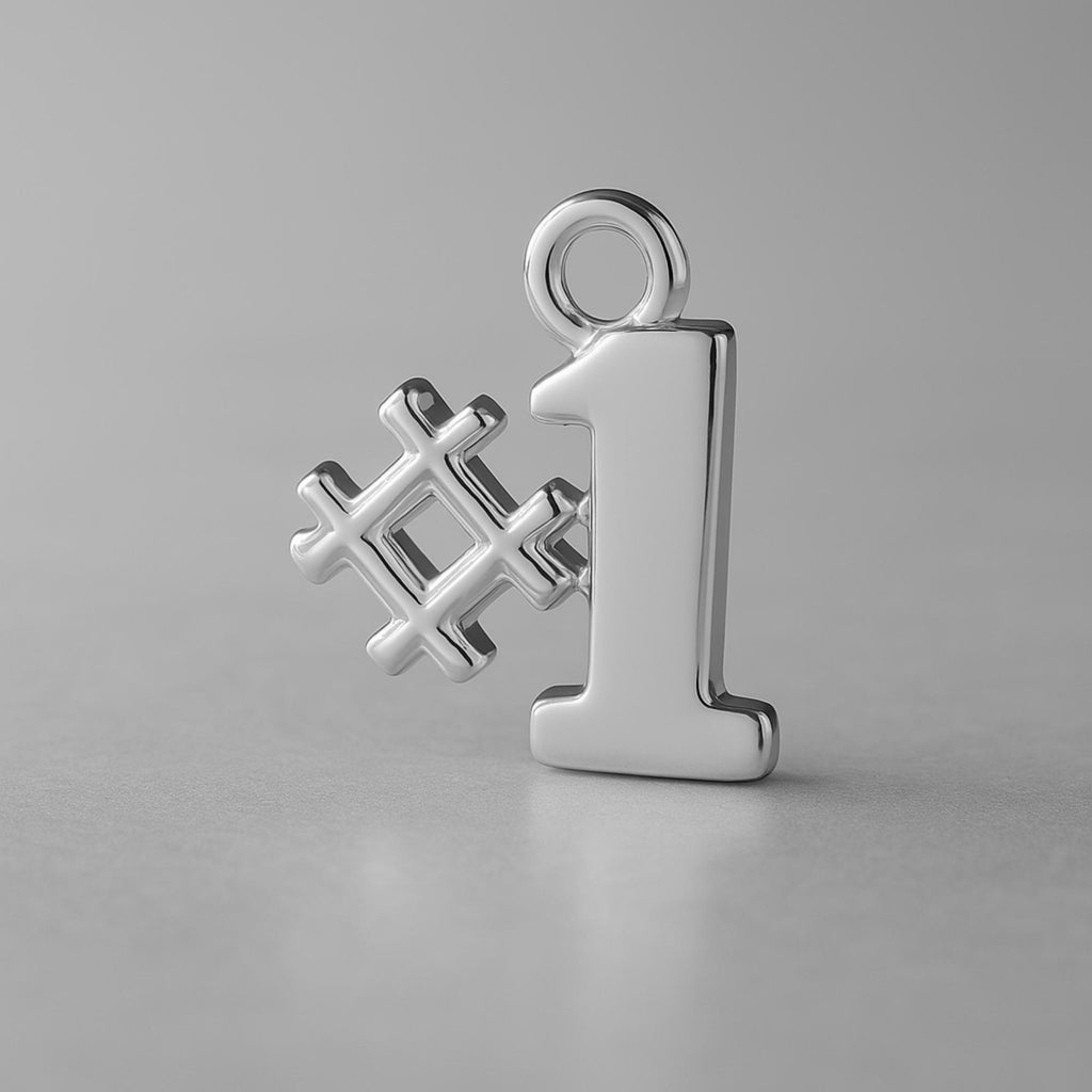 950 Platinum - Number 1 Monogram Charm