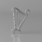 950 Platinum - Twisted Rope Harp Charm