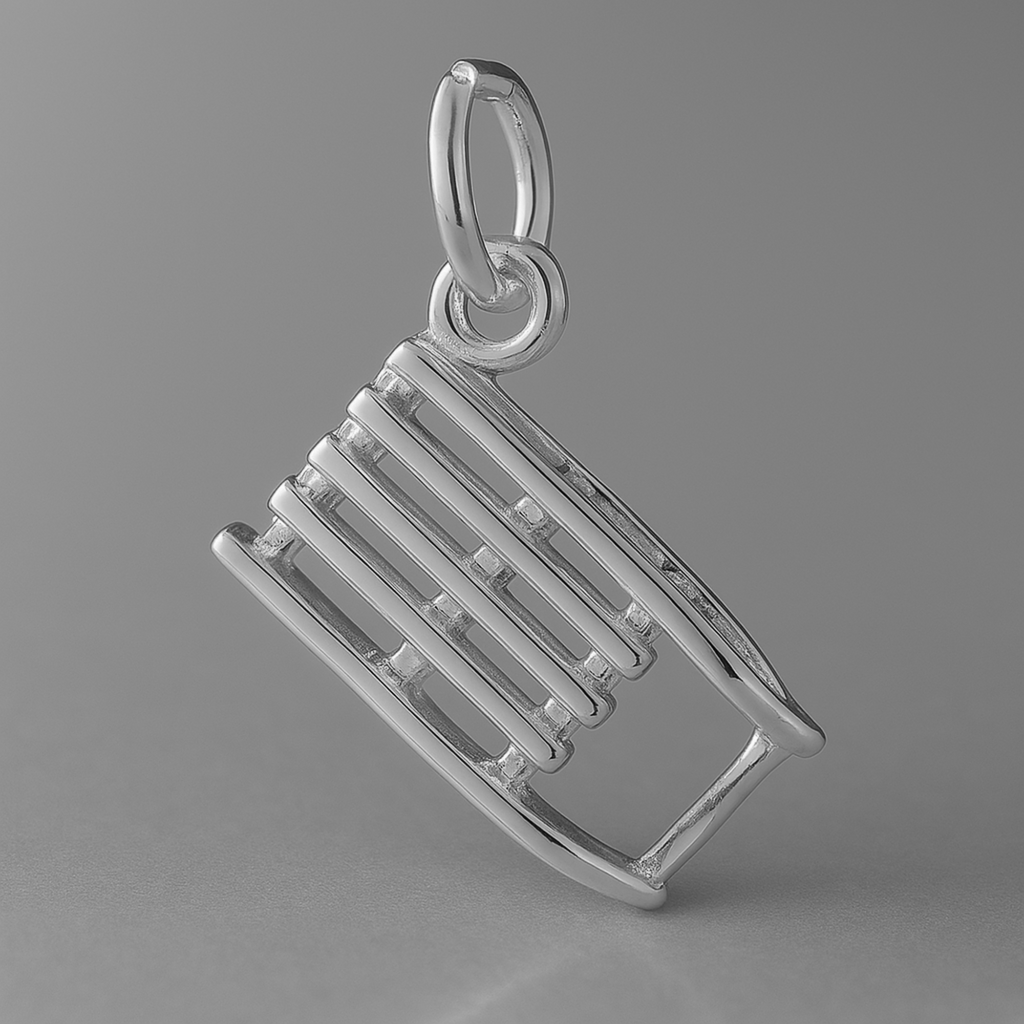 950 Platinum - Christmas Snow Sled Charm