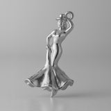 950 Platinum - Flamenco Dancer Charm