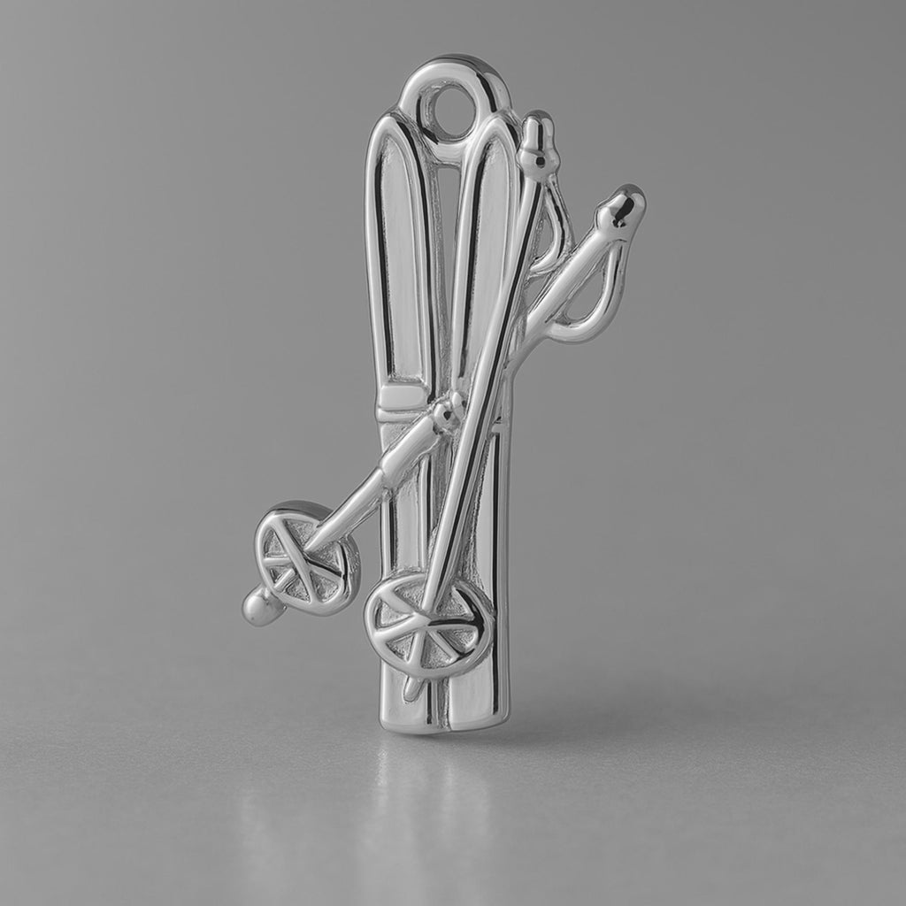 950 Platinum - Classic Ski's and Poles Charm