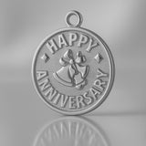 950 Platinum - Happy Anniversary Amulet Charm
