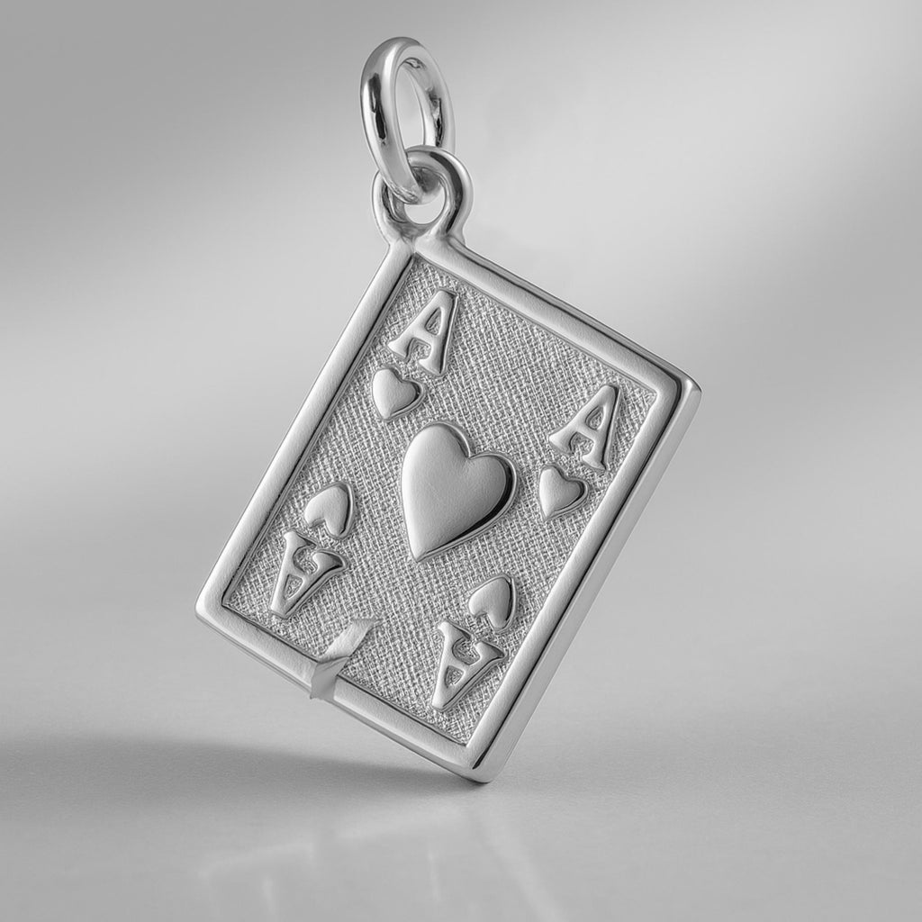 950 Platinum - Ripped Ace Card Charm