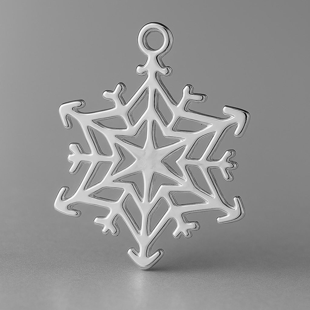 950 Platinum - Starburst Snowflake Charm