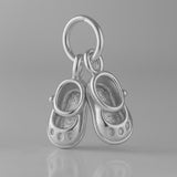 950 Platinum - Tiny Baby Shoes Charm