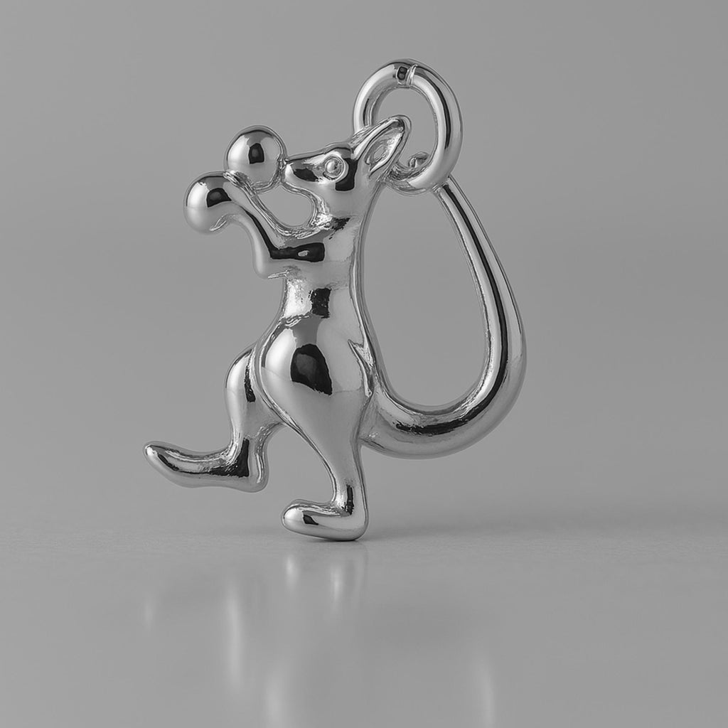 950 Platinum - Boxing Kangaroo Charm