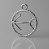 950 Platinum - Sagittarius Zodiac Round Charm