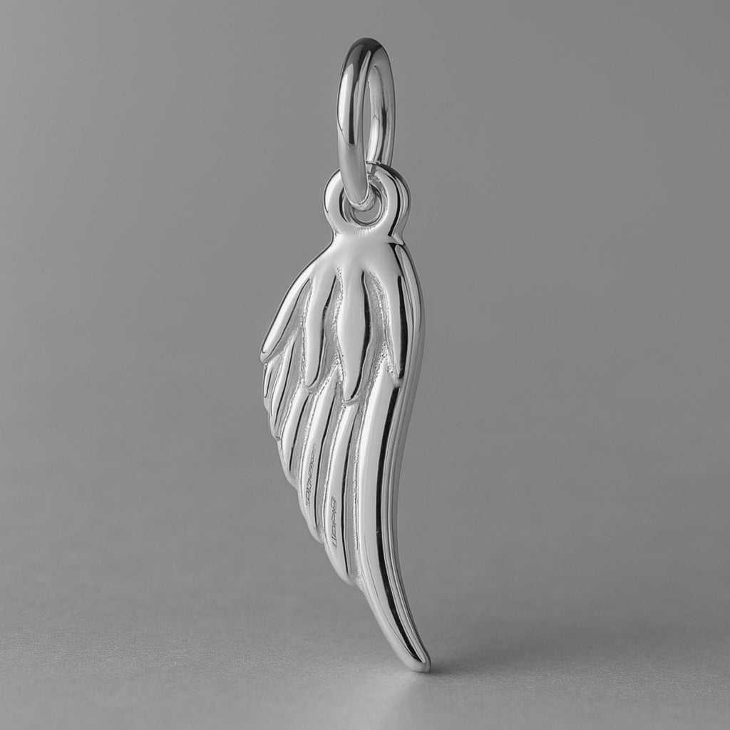 950 Platinum - Feathered Wing Charm
