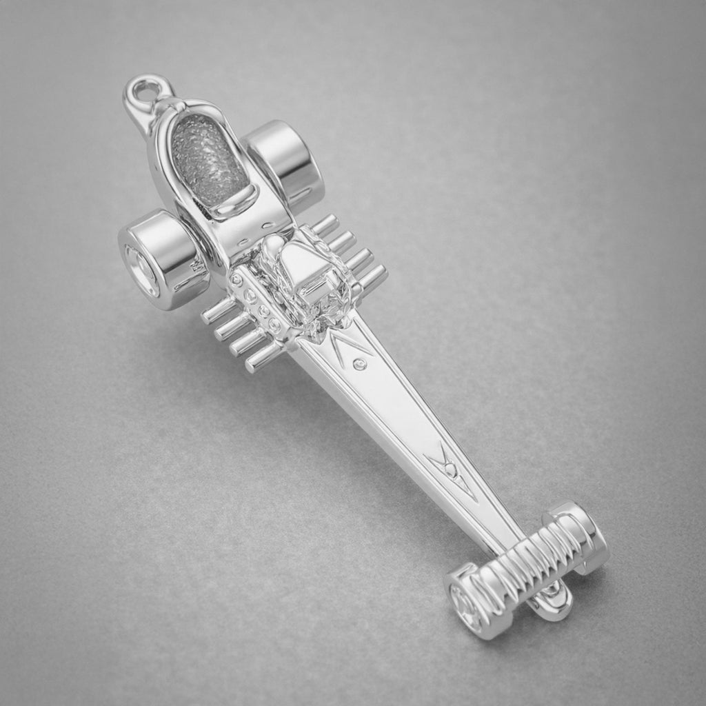 950 Platinum - Dragster Racer Charm