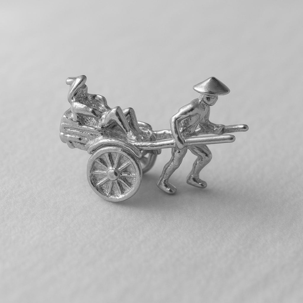 950 Platinum - Rickshaw Cart Charm