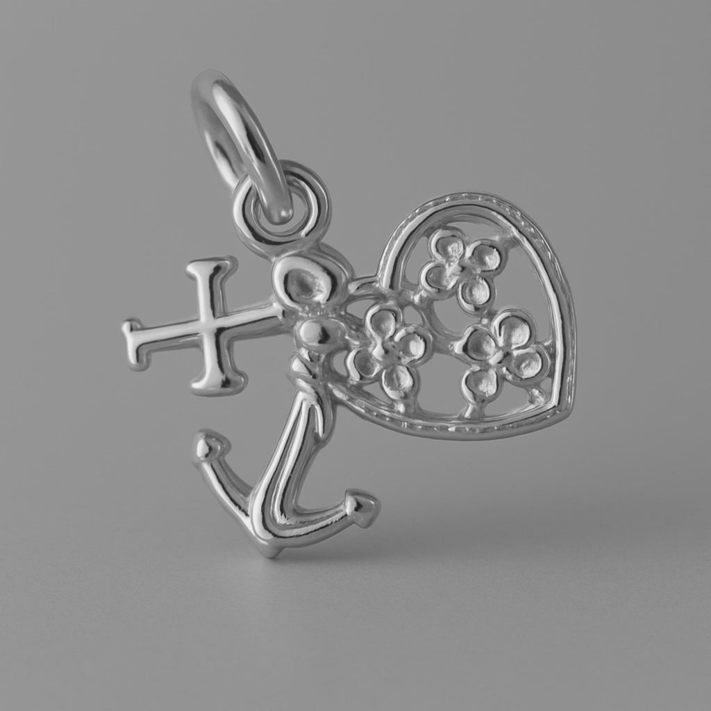 950 Platinum - Rustic Faith, Hope & Love Charm