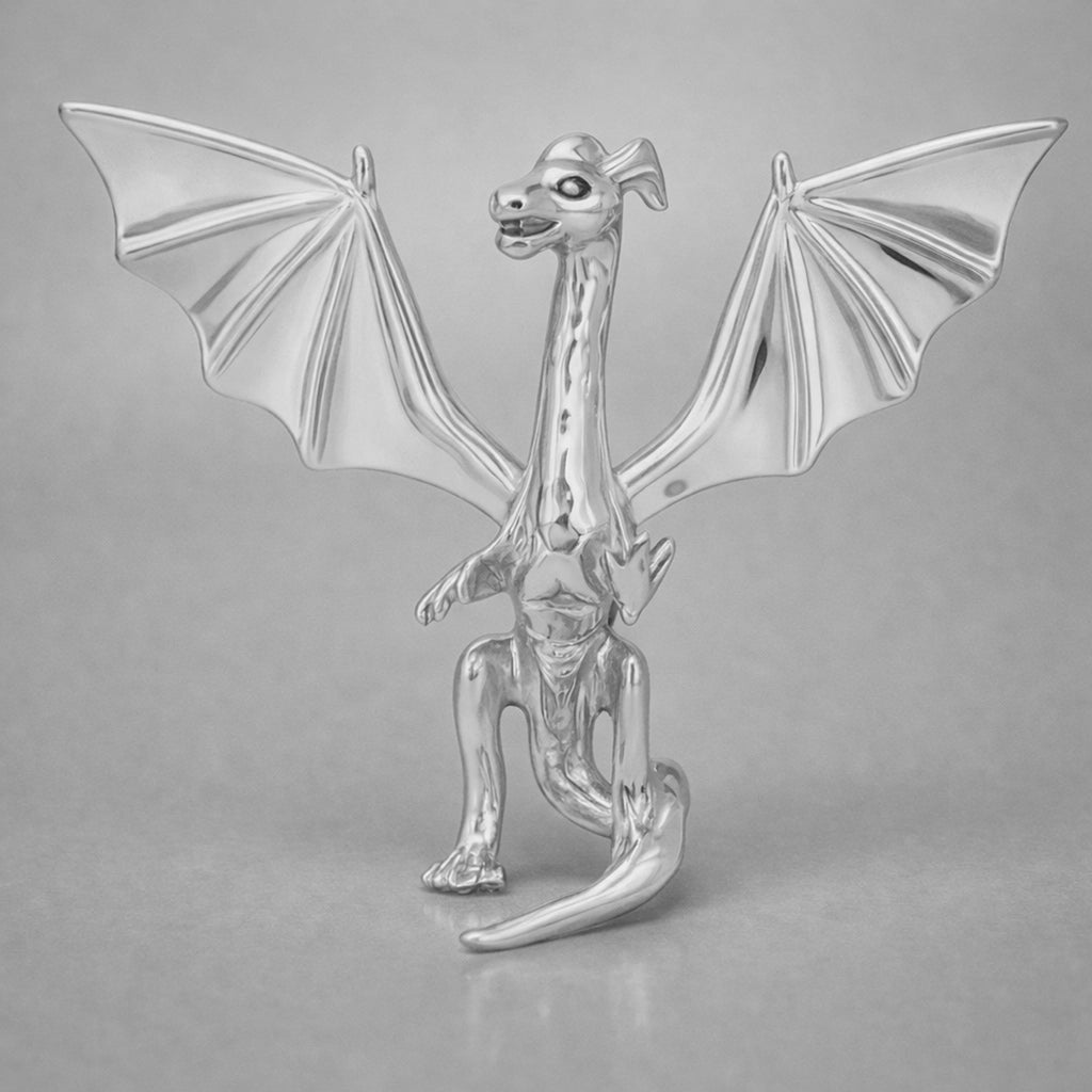 950 Platinum - Flying Dragon Charm