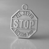 950 Platinum - I'll Never Stop Loving You Amulet Charm