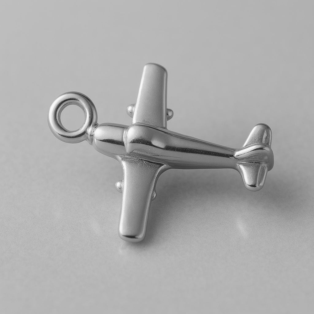 950 Platinum - Light Plane Charm
