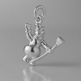 950 Platinum - Flying Snowman Charm