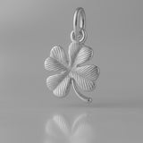 950 Platinum - Ornate Four-Leaf Clover Charm