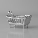 950 Platinum - Classic Baby Cot Charm