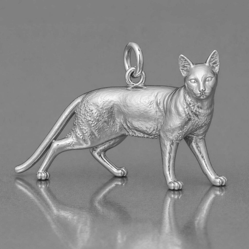 950 Platinum - Egyptian Mau Cat Charm