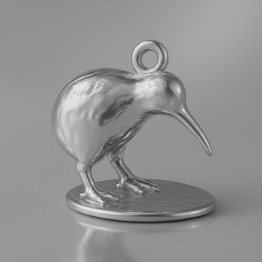 950 Platinum - NZ Kiwi Bird Charm