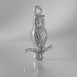950 Platinum - Barn Owl Charm