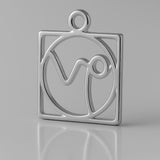 950 Platinum - Capricorn Zodiac Square Charm