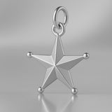 950 Platinum - Classic Western Star Charm