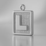 950 Platinum - L Plate Charm