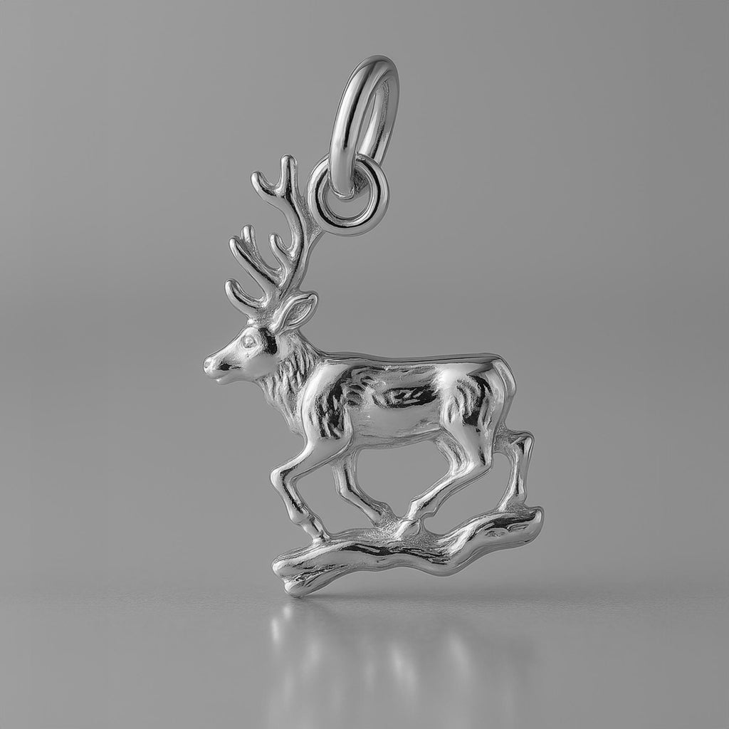 950 Platinum - Forest Elk Charm
