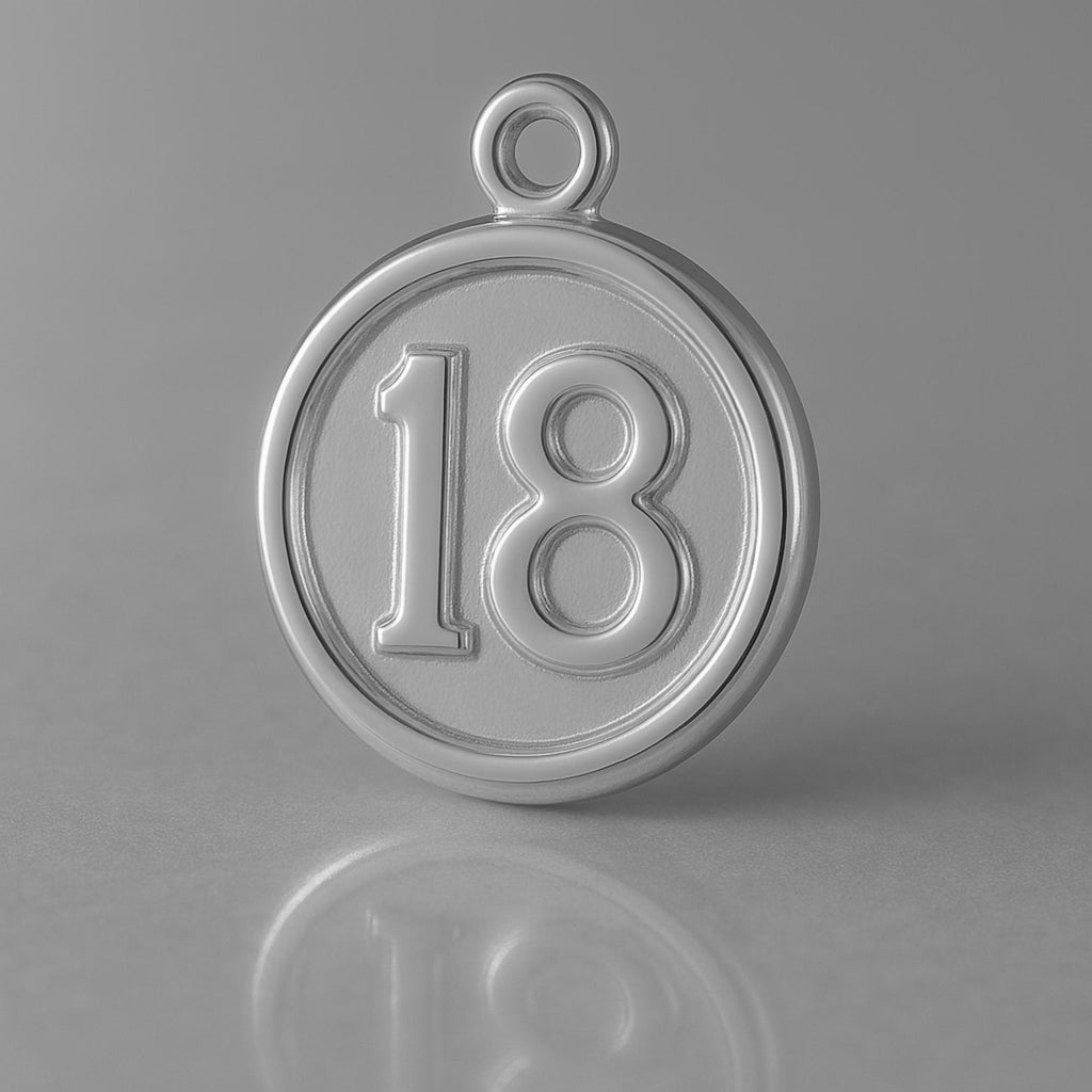 950 Platinum - 18 Button Coin Charm