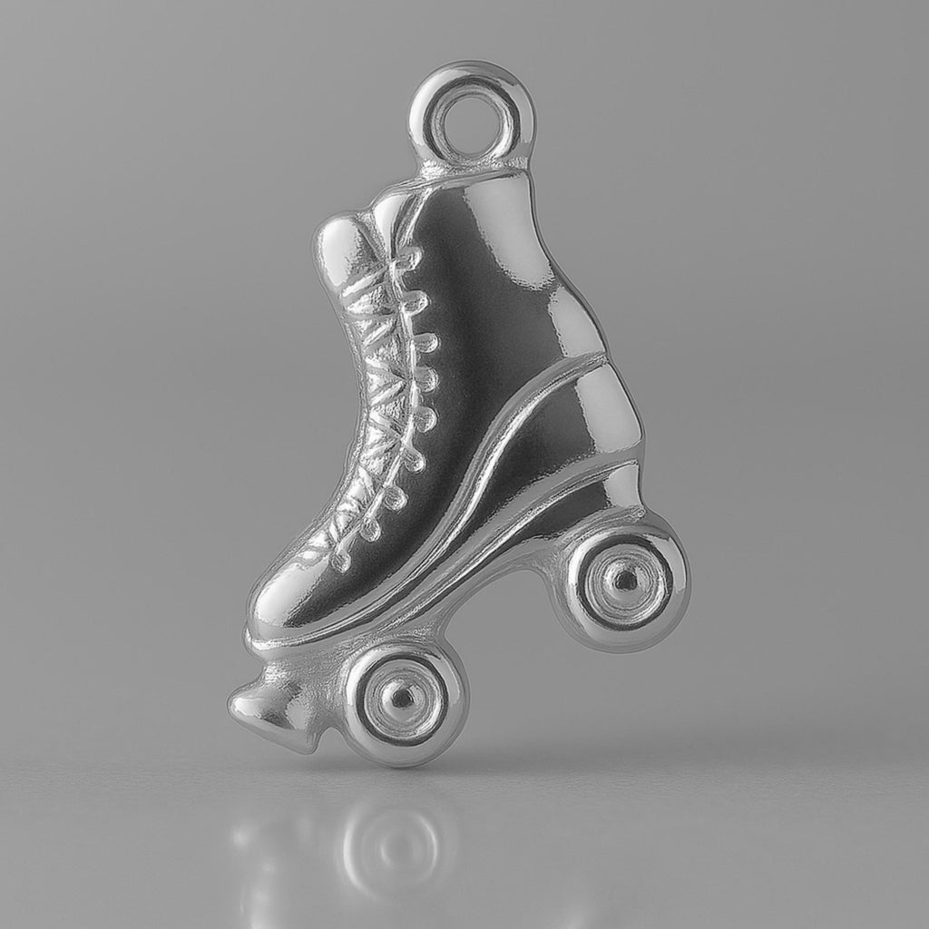 950 Platinum - Vintage Roller Skate Silhouette Charm