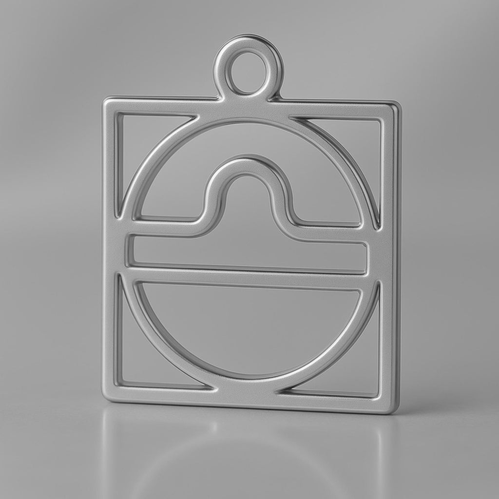 950 Platinum - Libra Zodiac Square Charm