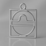 950 Platinum - Libra Zodiac Square Charm