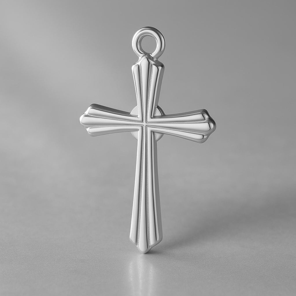 950 Platinum - Tapered Crucifix Charm