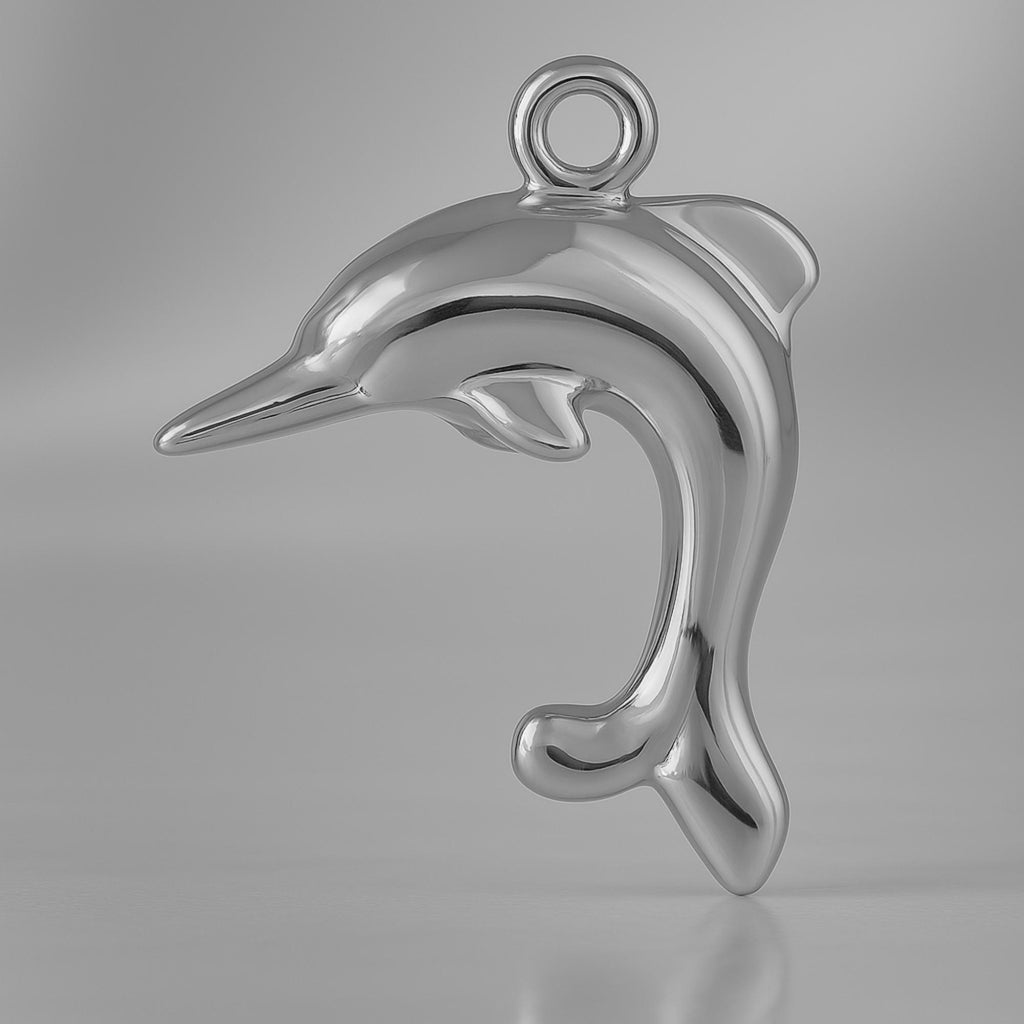 950 Platinum - Leaping Dolphin Charm
