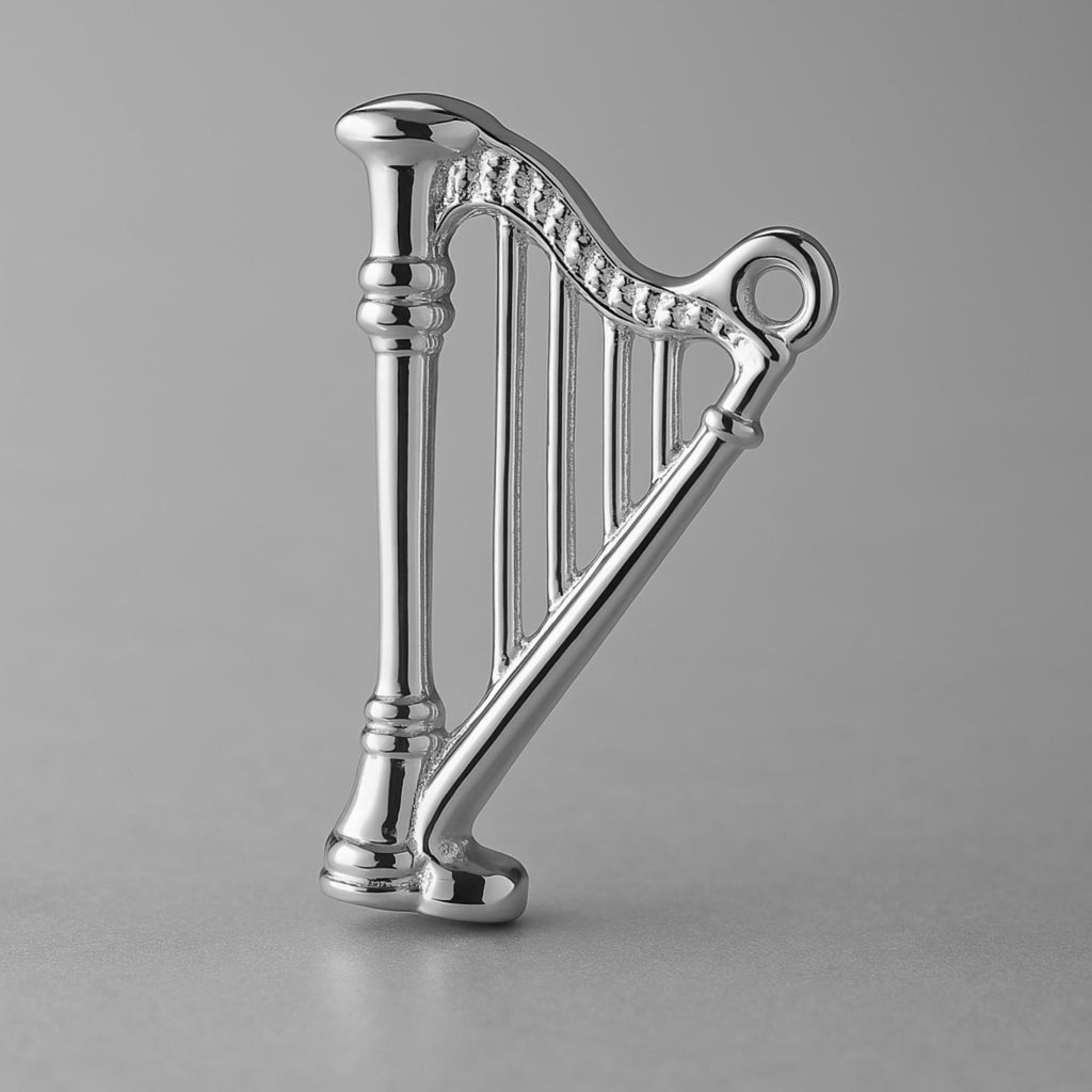 950 Platinum - Traditional Irish Harp Charm