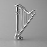 950 Platinum - Traditional Irish Harp Charm