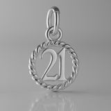 950 Platinum - 21 Wreath Pendant Charm