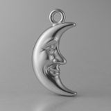 950 Platinum - Happy Crescent Moon Charm