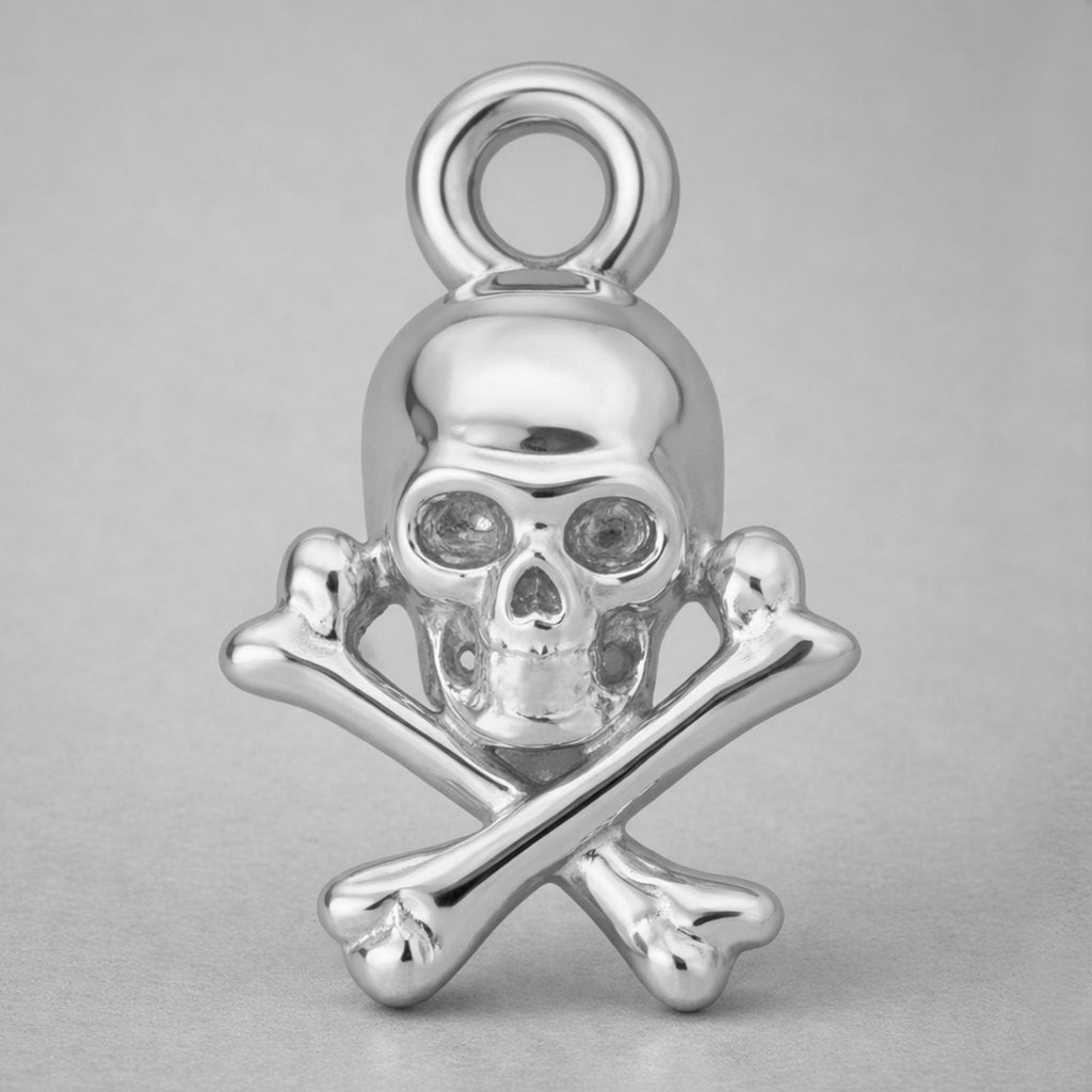 950 Platinum - Skull and Crossbones Charm