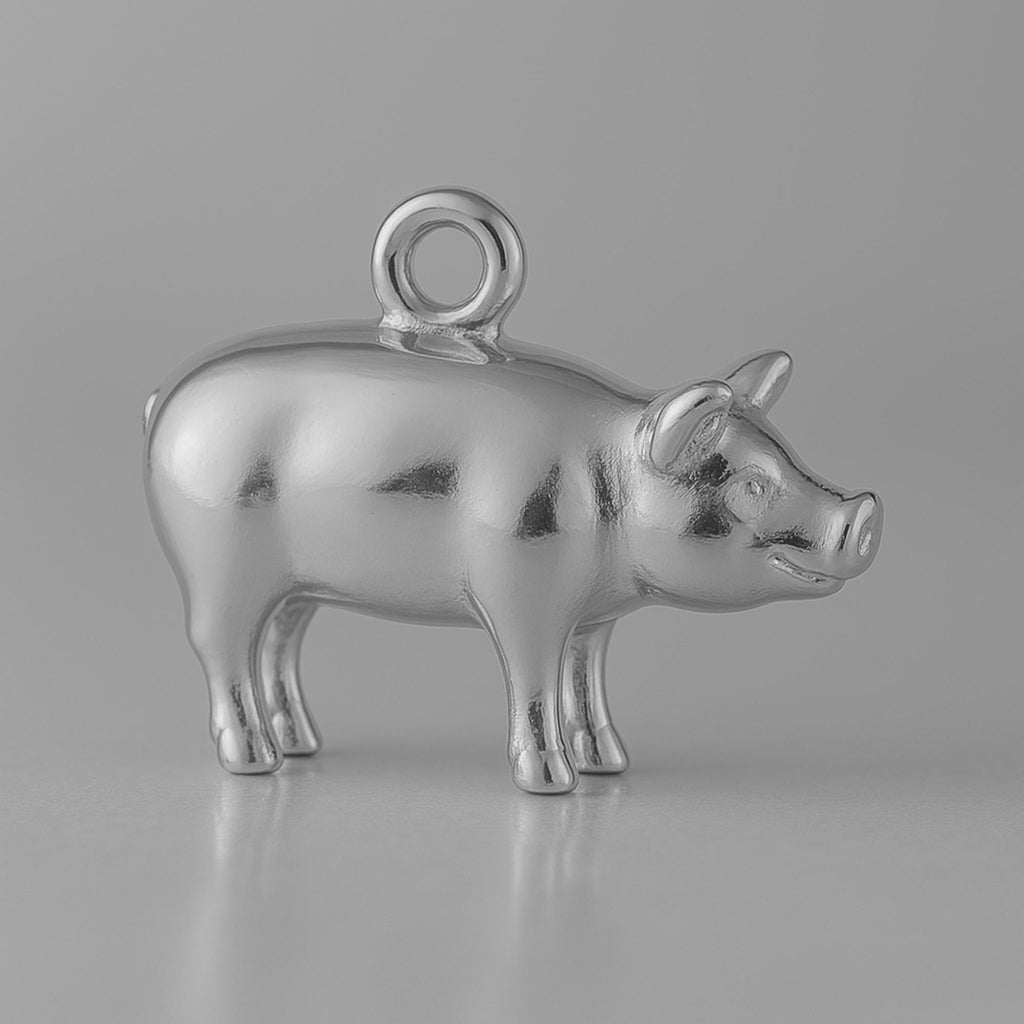 950 Platinum - Farmyard Pig Charm